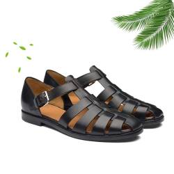 WAMIZEU Römische Sandalen für Herren, weite Passform, Leder, Wandersandalen, Sommersandalen, Wandersandalen für Herren von WAMIZEU