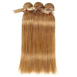 Human Hair Bundles Echthaar-Bündel, brasilianisches natürliches Remy-Haar, gerade Haarwebart, blond, 20,3 bis 66 cm, Haarverlängerung Haarverlängerungen(Size:16 16 16 16) von WANGHAI-666