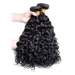 Human Hair Bundles Wasserwellenbündel, 100% Echthaarverlängerungen for Frauen, Haarbündel, rohes, unbehandeltes Echthaar, unverarbeitetes menschliches Bündel, lockiges Haar Haarverlängerungen(Size:20 von WANGHAI-666