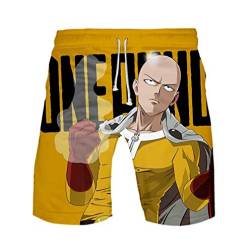 WANHONGYUE Anime One Punch Man Saitama Herren Badehose Strand Shorts 3D Druck Sommer Beach Shorts Boardshorts Swim Trunks 1106/5 M von WANHONGYUE