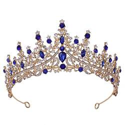 WAOCEO Haarschmuck, Krone, Tiaras für Damen, Haarschmuck, Kristall, Strass, Krone, Diadem, Stirnband, Braut-Kopfschmuck, Hochzeit, Haarschmuck, Kopfschmuck für Frauen – JA01, Metall von WAOCEO