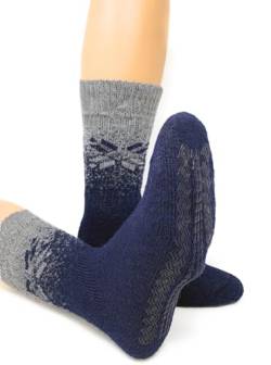 WARRIOR ALPACA SOCKS - Unisex Toasty Toes Ultimate Alpaka Socken für Damen und Herren, Rutschfeste, marineblaue Schneeflocke, X-Large von WARRIOR ALPACA SOCKS