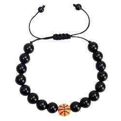 WATIIFUFU tragbares Armband Schickes Armband Basketball-Armbänder verstellbares Kugelarmband Sportarmband herrenarmbände men bracelet wrist Fans Basketball Armband mit Sportmotiv Nylon von WATIIFUFU