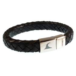 WAVEPIRATE® Echt Leder-Armband TARIFA OV Schwarz 24 cm Edelstahl-Verschluss in Geschenk-Box Surfer Männer Herren von WAVEPIRATE