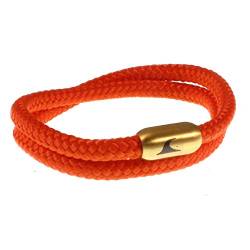 WAVEPIRATE® Segeltau-Armband Hawaii ST Orange/Gold 36 cm Edelstahl-Verschluss in Geschenk-Box Surfer Männer Herren Damen von WAVEPIRATE