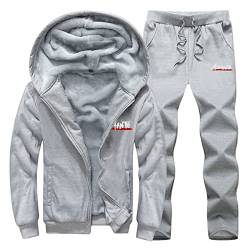 WAZHAKU Jogginganzug Herren Set Lang Fleece Trainingsanzug Tracksuit Oversized Activewear Sweatsuits Zweiteiliger Streetwear 2-Teilig Hoodie und Jogginghose Jogginganzug Winter Sportswear von WAZHAKU