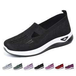 WDCAYQHZ Orthopädische Schuhe Damen Sneaker,Handsfree Slip On Walkingschuhe Orthopädische Plateau-Turnschuhe Leicht Bequeme Erhöhte Dämpfung und Entlastung der Füße(Black,40 EU) von WDCAYQHZ