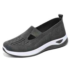 WDCAYQHZ Orthopädische Schuhe Damen Sneaker,Slip On Walkingschuhe Orthopädische Plateau-Turnschuhe,Atmungsaktives Vermascht Krankenschwester Schuhe(Dark Gray,40.5 EU) von WDCAYQHZ