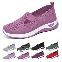 WDCAYQHZ Orthopädische Schuhe Sommer Leicht Sommerschuhe Bequem Weite H Krankenschwester Schuhe Atmungsaktives Vermascht Wanderschuhe Memory Schaum Sneaker(Purple,36 EU) von WDCAYQHZ