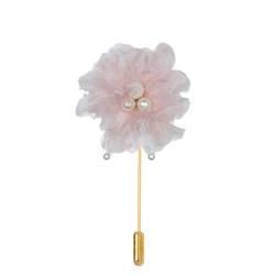 WDZDS 7 * 10 CM 20 STÜCKE Gold Satin Blume Anstecknadel Abzeichen & Perle Pendent Blume Corsage Satin Blume/Rose Anstecknadel Brosche Pin Für Frauen Braut von WDZDS