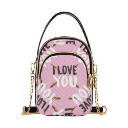 Happy Valentine's Day Pfirsichfarbene trendige Umhängetasche mit mehreren Taschen für Damen und Herren, Happy Valentine's Day Pfirsich, 1 size von WDdZzyy