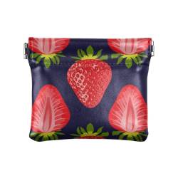 Yummy Strawberries Damen Kleine Leder Münzbörse Wasserdicht Mini Geldbörse Geldbörse für Frauen, Leckere Erdbeeren, 1 size, Druckkunst von WDdZzyy