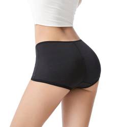 WEICHENS Bigger Butt Lifter Pads Panties für Frauen Hip Enhancer Body Shaper Perspektive Fake Ass Unterwäsche Mesh Shapewear, Schwarz, XXL von WEICHENS