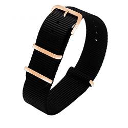 WEIHUAD Buntes Nylon-Armband mit rotgoldenen Ringen, NATO-Nylonbänder, Perlon-Uhrenarmband, modisches Armband für Männer und Frauen (20 mm, 17) von WEIHUAD