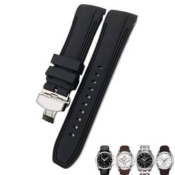 WEIHUAD Uhrenarmband für Tissot T035 T035627, Ersatzarmband mit Schmetterlingsverschluss, 23 mm, 24 mm, Schwarz / Blau (23 mm Rosenverschluss, Schwarz / Schwarz) von WEIHUAD