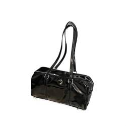 Clutch Purse für Frauen, Damen Leder Tote Satchel Schultertasche Geldbörsen Clutch Handtaschen Unterarm(Black) von WEITINGKKK