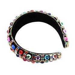 WEKADRIN Diamant-Stirnband haarschmuck haircharm Party headband Hair accessory Beautiful headband Juwelen-Stirnband Gesichts- modischer Haarreif Kristall Stirnbänder Klauenkette Colorful von WEKADRIN