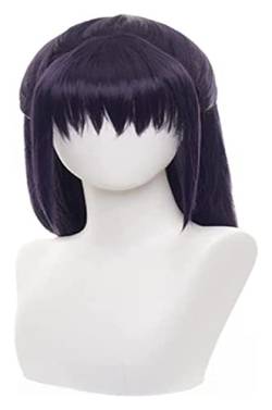 WELLHY Cosplay Perücke Anime Cosplay Kostüm Perücke Jujutsu Kaisen Perücke Iori Utahime Perücke Frauen Dunkellila Langes Haar mit Gratis Perückenkappe for Halloween Party Karneval Nachtleben Konzerte von WELLHY