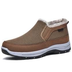 Walking Shoes, Winter Gepolsterte Warme Baumwollschuhe Männer Bequeme Freizeitschuhe Gepolstert Verdickte Faule Schuhe(Brown,43 EU) von WENMEE