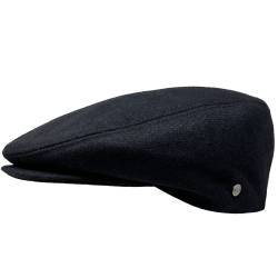 WEROR Herren Flatcap Schiebermütze Schirmmütze Cap Mütze WEROR-394.1 (55, Schwarz) von WEROR