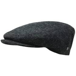 WEROR Herren Schiebermütze Flatcap Schirmmütze Cap Mütze Fischgrät WEROR-380.1 (56, Anthrazit) von WEROR