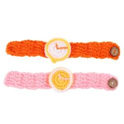 WHAMVOX 2St Stricken von Armbanduhren Handgefertigte Strickuhr Lustige Strickuhr Cartoon-Armbanduhren Mädchen sehen Kinderarmbänder Mädchenuhren spielzeug Simulationsuhr Kinder schauen zu von WHAMVOX