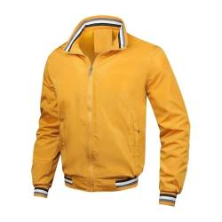 Männer Langarm Sport Laufjacke Fitness Freizeit Outdoor Sportjacke Sport Haut Windjacke Jacken Laufen Radfahren Jacke Lässige Jogging Sportjacke Geeignet for Outdoor-Sportarten(Yellow_XXL) von WHB-LOIDBESVE