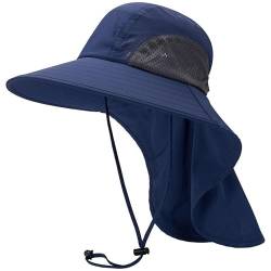 WHB-LOIDBESVE Herren-Sonnenhut, atmungsaktiver Sommer-Sonnenhut, universeller Angelhut, geeignet for Wandern, Laufen und Angeln(Dark Blue) von WHB-LOIDBESVE