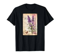 Antikes Lavendelblüten-Tagebuch, Seitendesign 1 T-Shirt von WHITE BEARD Art Gifts Clothing Accessories