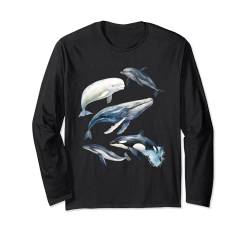 Fünf wunderbare Wale Wale, Delfine, Schweinswale Langarmshirt von WHITE BEARD Art Gifts Clothing Accessories