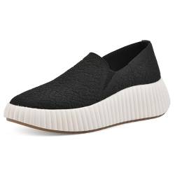 WHITE MOUNTAIN Damen Daylight Sneaker, Schwarz/Stoff, 41.5 EU von WHITE MOUNTAIN