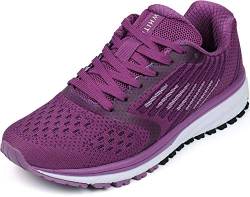 WHITIN Sportschuhe Damen Turnschuhe Leicht Laufschuhe Gymnastik Sneakers Frauen Straßenlaufschuhe Lila Fitnessstudio Bequem Joggingschuhe Fitness Schuhe Violett Größe 42 von WHITIN