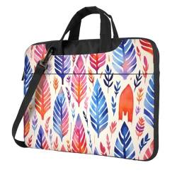 WHJYCC Leaf Water Painting 15,6 Zoll Laptoptasche, Handtasche, geeignet für 15-15,6 Zoll Laptops, Single Shoulder Carry Aktentasche, Schwarz, Schwarz , 15.6 inch von WHJYCC