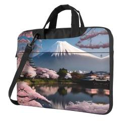 WHJYCC Mt. Fuji im Frühjahr 15,6 Zoll Laptoptasche Handtasche geeignet für 15-15,6 Zoll Laptops Single Shoulder Carry Aktentasche Schwarz, Schwarz , 15.6 inch von WHJYCC