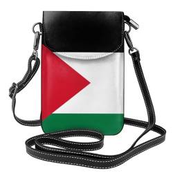 WHJYYXDE Kleine Handy-Geldbörse – stilvolle und praktische Mini-Kuriertasche für Damen, Flagge des Staates Palästina, Schwarz , Einheitsgröße von WHJYYXDE