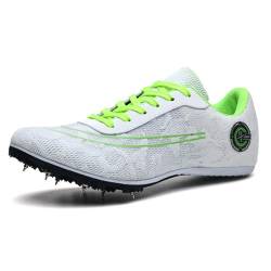 WHLWDH Leichtathletik Spike Schuhe,Athletik Spike Schuhe,-Spikes Gittergewebe Sommer Atmungsaktiv und bequem,rutschfeste,Laufschuhe,Für Test,Kinder,Herren,Damen,White-38 von WHLWDH