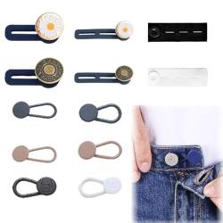 WHYCNJL 12 Stück Hosenbunderweiterung Knopf Hosen Expander Button Taille Extender Knopf Metall Hosenknopf Verlängerung Buttons für Jeans Hosen Hosenerweiterung Schwangerschaft von WHYCNJL