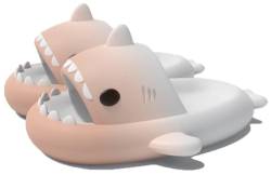 WINFY Hausschuhe fur Kinders Jungen und Madchen Hai-Pantoffeln Shark Slippers, Pink Weiss, innen length 20cm von WINFY