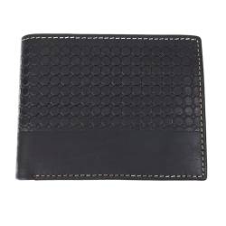 WINTTEN Ledergeldbörse für Herren, Vollnarben-Bifold-Geldbörsen mit 9 Kartenfächern, echtes Leder, Herren-Geldbörse, schmal, minimalistisch, Schwarz, Slimfold Wallet mit extra Kapazität von WINTTEN