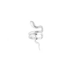 S925 Sterling Silber Einzelohrring Damen schlangenförmiger Ohrclip Gold Silber kreative nicht durchbohrte Ohrringe(Material:Left Platinum) von WIRPORR
