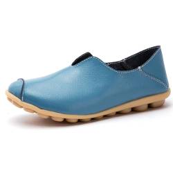 WIWIDANG Orthobounce Orthopädische Schuhe, Zentiv Orthobounce Orthopädischer Schuh, rutschfeste Leder Loafers Damen (Blau, Erwachsene, Damen, 39, Numerisch, EU Schuhgrößensystem, M) von WIWIDANG