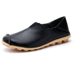 WIWIDANG Orthobounce Orthopädische Schuhe, Zentiv Orthobounce Orthopädischer Schuh, rutschfeste Leder Loafers Damen (Schwarz, Erwachsene, Damen, 38, Numerisch, EU Schuhgrößensystem, M) von WIWIDANG