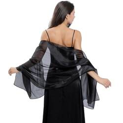 Damen Chiffon Sommer Schal, Sheer Chiffontücher für Abendkleider, Damen Festliche Stola, Damen leichter weicher Schal für Hochzeit Braut Schultertuch, Brautkleid Hochzeit Scarf von WJRQD