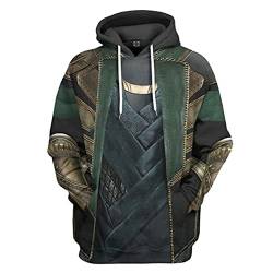 WKDFOREVER 3D Captain Fashion Cosplay Hoodie Jacke Kostüm, Loki 4, X-Groß von WKDFOREVER