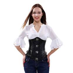 WLFFW Steampunk Corsage Korsage Damen Unterbrust (EUR(36-38) L, Schwarz) von WLFFW