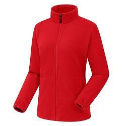 Damen Pullover Langram Damen-Herbst- und Winter-Korallen-Fleecejacke, Shaker-Fleece, doppelter Samt, verdickte warme Outdoor-Jacke Weste Elegant (Red, L) von WLHBF