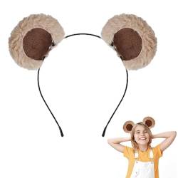 Bären Ohren Haarreif Chipmunks Ohren Tierohren Haarreif Bären Haarreif Bären-Haarband Tier-Stirnband Cartoon Bärenohren Kostüm für Frauen Party Stirnbänder Cosplay Kinder Dekoration(Hellbraun) von WLVinson