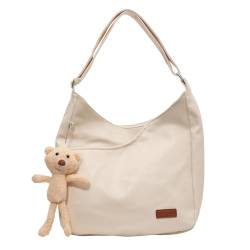 WMFASBAG Damen-Schultertasche aus Leder mit Anhänger, weiche Achseltasche, verstellbarer Riemen, Umhängetasche, PU-Eimer-Einkaufstasche, tägliche Dating-Tasche von WMFASBAG