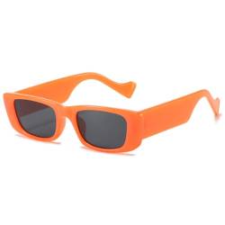 WNCKSQ Vintage Quadratische Sonnenbrille Frauen Retro Kleine Rechteckige Sonnenbrille Weibliche Sexy Orange Brille Für Männer,Orange,Schwarz,1 von WNCKSQ