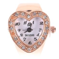 WOFASHPURET Fingerringuhr Für Damen Dekorative Digitale Runde Uhr Mini Glänzende Quarzringuhr Mit Verstellbarem Armband Für Die Tägliche Arbeit (Roségold) von WOFASHPURET